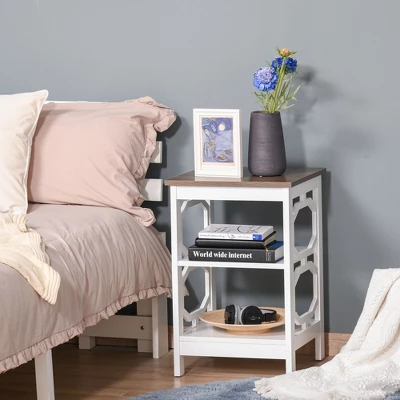 HOMCOM Modern End Table, Accent Side Table With 2 Storage Shelves For Living Room, Bedroom 3 HOMCOM Modern End Table, Accent Side Table With 2 Storage Shelves For Living Room, Bedroom