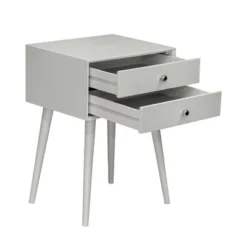 HOMCOM Modern Bedside Table With 2 Pull Out Drawers, Side End Table With Display Tabletop And Solid Acacia Legs, Gray 8 HOMCOM Modern Bedside Table With 2 Pull Out Drawers, Side End Table With Display Tabletop And Solid Acacia Legs, Gray -Homcom Shop GUEST 9ad4e3d6 64af 4f22 b4fe 37219bc4878d