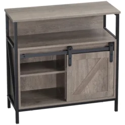HOMCOM Farmhouse Buffet Cabinet, Kitchen Sideboard, Coffee Bar Cabinet With Sliding Barn Door And Adjustable Shelf For Living Room, Gray -Homcom Shop GUEST 9b35bb28 68cf 42dd 9b43 de38c91e1b38