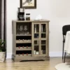 HOMCOM Modern Buffet Cabinet With Sliding Door, Wine Bar Cabinet With Storage, Kitchen/Dining Room Storage Cabinet With Shelves, Gray -Homcom Shop GUEST 9b4888ba 49d9 4877 955d ccc3ea0a81ec