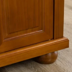 HOMCOM Triple-Cabinet Double-Drawer Kitchen Island With Storage, Butcher Block Island With Stainless Steel Top, Spice & Towel Rack, Brown Wood Finish -Homcom Shop GUEST 9d3943f1 ed61 4b70 98a1 983151e5fb5e