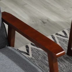 HOMCOM Modern Upholstered 2-Seat Loveseat Sofa With Linen-Touch Fabric And Rubberwood Legs, Gray -Homcom Shop GUEST 9e806b59 c1e5 4170 8f46 8dc75056a86d