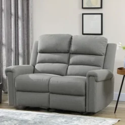 HOMCOM Modern Loveseat Recliner Sofa With Thick Sponge Padding, 2 Seater Couch Recliner Couch Manual Reclining Sofa Loveseat Couch, Gray -Homcom Shop GUEST 9f1df506 efaf 4632 9c3f 59e4457c148d