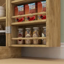 HOMCOM 41" Kitchen Pantry Storage Cabinet, Freestanding Kitchen Cabinet With Double Doors, 5-Tier Shelf, 12 Spice Racks And Adjustable Shelves -Homcom Shop GUEST a0f14aa7 9c97 4cd1 bbe7 c0871dfb046b