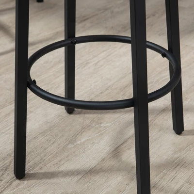 HOMCOM Industrial 5-Piece Bar Table And Chairs Set, Space Saving Dining Table With 4 Stools For Pub And Kitchen, Brown 7 HOMCOM Industrial 5-Piece Bar Table And Chairs Set, Space Saving Dining Table With 4 Stools For Pub And Kitchen, Brown - Image 5