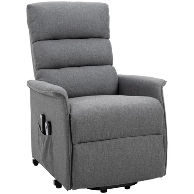 HOMCOM Power Lift Assist Recliner Chair For Elderly With Remote Control, Linen Fabric Upholstery Gray 5 HOMCOM Power Lift Assist Recliner Chair For Elderly With Remote Control, Linen Fabric Upholstery Gray - Image 3