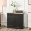 HOMCOM Sideboard Buffet Cabinet With Storage Drawers, 2 Door Kitchen Storage Cabinet With Adjustable Shelves, Coffee Bar For Living Room, Black -Homcom Shop GUEST a1825f7c 2015 4e57 aa09 f82c1065f3a3