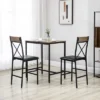 HOMCOM 3 Piece Bar Table And Chair Set, Dining Table And Armless Chairs Set With PU Padded Stools And Steel Frame, Brown -Homcom Shop GUEST a2d6a1e8 05f8 4875 86d3 f5428010e11d