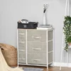 HOMCOM 7-Drawer Dresser Storage Tower Cabinet Organizer Unit, Easy Pull Fabric Bins With Metal Frame For Bedroom, Closets, Gray
