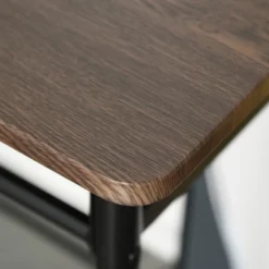 HOMCOM 3 Piece Counter Height Bar Table And Chairs Set, Space Saving Dining Table With 2 Matching Stools, Storage Shelf Metal Frame Footrest -Homcom Shop GUEST a4eb1f37 7216 4b4d 94e7 54bdf9215304