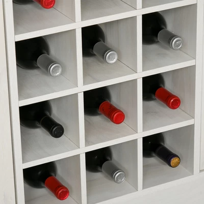 HOMCOM Kitchen Buffet With Hutch Cupboard With Utility Drawer, 4 Door Cabinets, And Optional 12-Bottle Wine Storage, White 9 HOMCOM Kitchen Buffet With Hutch Cupboard With Utility Drawer, 4 Door Cabinets, And Optional 12-Bottle Wine Storage, White - Image 7