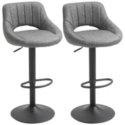HOMCOM Modern Bar Stools Set Of 2 Swivel Bar Height Barstools Chairs With Adjustable Height, Round Heavy Metal Base, And Footrest 16 HOMCOM Modern Bar Stools Set Of 2 Swivel Bar Height Barstools Chairs With Adjustable Height, Round Heavy Metal Base, And Footrest -Homcom Shop GUEST a5bad7fe 16de 4e3f afdf 76096ff4bc41