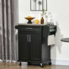 HOMCOM Rolling Kitchen Island Utility Trolley, Storage Cart On Wheels With Drawer, Spice Rack, Black -Homcom Shop GUEST a6941df6 c6d1 43ef bf59 0c1132187221