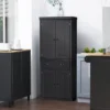 HOMCOM 72" Traditional Freestanding Kitchen Pantry Cabinet Cupboard With Doors And 3 Adjustable Shelves, Black -Homcom Shop GUEST a6d2f6e7 ce61 47e0 9739 e8d8cf8e0629