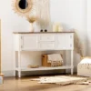 HOMCOM Console Table With Drawers, Vintage Entryway Table With 2 Drawers, Cabinets And Bottom Shelf, Retro Sofa Table For Living Room, Bedroom, White -Homcom Shop GUEST a6d6f733 8063 4423 b764 9faab1921f7b