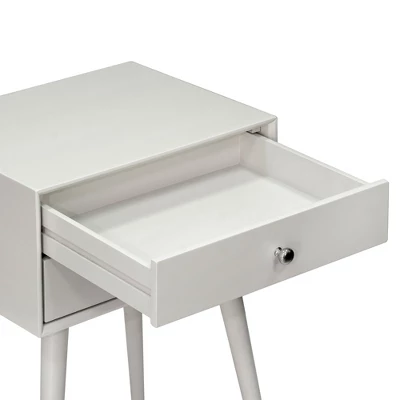 HOMCOM Modern Bedside Table With 2 Pull Out Drawers, Side End Table With Display Tabletop And Solid Acacia Legs, Gray 6 HOMCOM Modern Bedside Table With 2 Pull Out Drawers, Side End Table With Display Tabletop And Solid Acacia Legs, Gray - Image 4