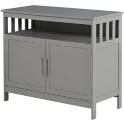 HOMCOM Kitchen Sideboard, Buffet Cabinet, Wooden Storage Console Table With 2-Level Cabinet And Open Shelf, Gray 9 HOMCOM Kitchen Sideboard, Buffet Cabinet, Wooden Storage Console Table With 2-Level Cabinet And Open Shelf, Gray -Homcom Shop GUEST a74be587 bacd 450e 8069 e23bbddad1af