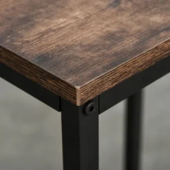 HOMCOM Industrial 3 Piece Dining Table Set, Counter Height Bar Table And Chairs Set, Kitchen Bistro Table Set With Storage Shelf And Stools, Brown -Homcom Shop GUEST a7967daf d1c0 43e6 b8da 75e880d7c18b