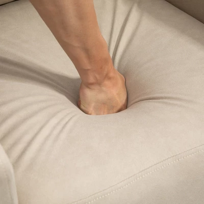 HOMCOM Manual Recliner Chair For Living Room Bedroom, Reclining Sofa Armchair With Footrest, Greige 6 HOMCOM Manual Recliner Chair For Living Room Bedroom, Reclining Sofa Armchair With Footrest, Greige - Image 4