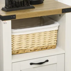 HOMCOM Farmhouse Side Table With 1 Drawer, 1 Open Shelf And Tabletop For Living Room, Set Of 2, White -Homcom Shop GUEST a91076c6 b81d 44a2 8353 d009a219b499