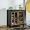 HOMCOM Kitchen Sideboard, Glass Door Buffet Cabinet, Accent Cupboard With Adjustable Storage Shelf For Living Room, Black Wood Grain 1 HOMCOM Kitchen Sideboard, Glass Door Buffet Cabinet, Accent Cupboard With Adjustable Storage Shelf For Living Room, Black Wood Grain -Homcom Shop GUEST a9ea20ab 1fbf 4081 96c9 24d09f4077e0