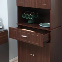 HOMCOM 72" Kitchen Buffet With Hutch, Freestanding Pantry Cupboard With Utility Drawer, Adjustable Hinge, Anti-tipping 2 Cabinet And Countertop, Brown -Homcom Shop GUEST ad2c0eeb ed3e 49e6 8f63 edb1af32b0f8