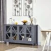 HOMCOM Kitchen Sideboard, Tempered Glass Door Buffet Cabinet With Adjustable Storage Shelf For Living Room, Kitchen, Study, Gray -Homcom Shop GUEST af4727bb ca9e 4239 afda 385299313d86