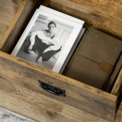 HOMCOM Rustic Storage Cabinet Sideboard With 2 Drawers And 2 Cupboard, Distressed Brown -Homcom Shop GUEST af8bebab 998c 475d 83ba 79fa55902f7e