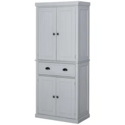 HOMCOM 72" Traditional Freestanding Kitchen Pantry Cabinet Cupboard With Doors And 3 Adjustable Shelves, Gray 9 HOMCOM 72" Traditional Freestanding Kitchen Pantry Cabinet Cupboard With Doors And 3 Adjustable Shelves, Gray -Homcom Shop GUEST b040cb2e 3672 400e 97a4 8c670458b581