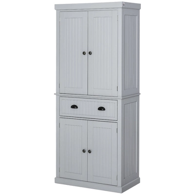HOMCOM 72" Traditional Freestanding Kitchen Pantry Cabinet Cupboard With Doors And 3 Adjustable Shelves, Gray 5 HOMCOM 72" Traditional Freestanding Kitchen Pantry Cabinet Cupboard With Doors And 3 Adjustable Shelves, Gray - Image 3