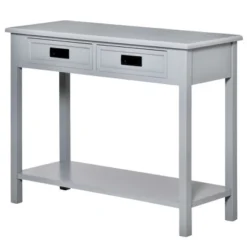 HOMCOM Console Table With 2 Storage Drawers And Open Shelf, Modern Sofa Table For Hallway, Living Room, Or Bedroom, Gray 9 HOMCOM Console Table With 2 Storage Drawers And Open Shelf, Modern Sofa Table For Hallway, Living Room, Or Bedroom, Gray -Homcom Shop GUEST b2a550a6 4f5f 454a afe0 c52b4cdbae15
