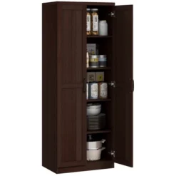 HOMCOM Kitchen Pantry, Freestanding 5-tier Storage Cabinet With 2 Adjustable Shelves For Dining Room, Living Room -Homcom Shop GUEST b51267d7 9884 4390 8910 eb4d8d708853