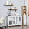 HOMCOM Sideboard, Buffet Cabinet With Storage, Adjustable Shelves, Credenza With 4 Glass Doors For Living Room, Study, White -Homcom Shop GUEST b523e6ee e71e 40ea 89f7 dfa67014e988