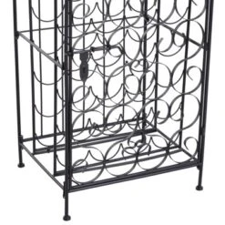 HOMCOM 35 Bottle Wrought Iron Wine Rack Cabinet With Lock, Black 9 HOMCOM 35 Bottle Wrought Iron Wine Rack Cabinet With Lock, Black -Homcom Shop GUEST b59a39fb 36e0 456d a289 8008718ae8ec