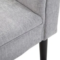 HOMCOM 52" Linen Upholstered Accent Ottoman Bench With Armrests, Light Gray -Homcom Shop GUEST b5c7492f 4d08 45d6 bddd 38cb7eed4dfc