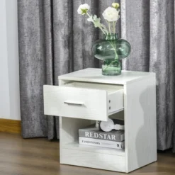 HOMCOM Modern Accent End Table With Drawer And Storage Shelf, Sofa Side Table For Living Room Or Bedroom, Set Of 2, White Wood Grain 10 HOMCOM Modern Accent End Table With Drawer And Storage Shelf, Sofa Side Table For Living Room Or Bedroom, Set Of 2, White Wood Grain -Homcom Shop GUEST b6da079e ba82 41bd af89 495b6439b542