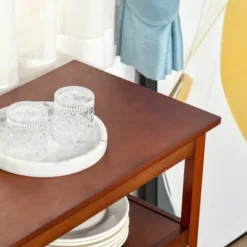 HOMCOM Kitchen Sideboard, Storage Buffet Cabinet With Open Shelf, Glass Door Cabinet And Adjustable Shelf For Living Room, Cherry 11 HOMCOM Kitchen Sideboard, Storage Buffet Cabinet With Open Shelf, Glass Door Cabinet And Adjustable Shelf For Living Room, Cherry -Homcom Shop GUEST b94208ba 85bd 4d6d a237 05ea1e60347c