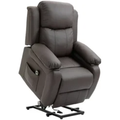 HOMCOM Living Room Power Lift Chair, PU Leather Electric Recliner Sofa Chair For Elderly With Remote Control -Homcom Shop GUEST b95c7810 3bf8 4b19 af4c a3ad441f7d73