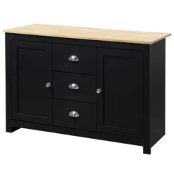 HOMCOM Kitchen Sideboard With Adjustable Shelves, Dining Buffet Cabinet With 3 Storage Drawers, Black 9 HOMCOM Kitchen Sideboard With Adjustable Shelves, Dining Buffet Cabinet With 3 Storage Drawers, Black -Homcom Shop GUEST b9cc5716 59b3 4d00 9718 968d8b844425