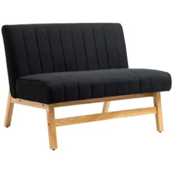 HOMCOM 42" Small Loveseat Sofa Couch For Bedroom, Living Room Furniture, Space-Saving 2 Seater Couch, Modern Couch Loveseat Upholstered -Homcom Shop GUEST b9daec8f 2efa 460e a1f3 cf3448074c86