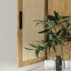 HOMCOM 64" Kitchen Pantry Storage Cabinet, Freestanding Kitchen Cabinet With 4 Rattan Doors, 4 Tier Shelves And Adjustable Shelf, Natural -Homcom Shop GUEST ba01324d 2733 4479 93d7 b1882c51bdb3