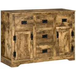 HOMCOM Industrial Buffet Cabinet Free Standing Kitchen Sideboard With Five Drawers Two Door Cabinets Adjustable Shelf For Living Room -Homcom Shop GUEST ba3b7561 57fc 41e8 b6e3 b76a99088c8a