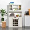 HOMCOM Kitchen Buffet With Hutch Cupboard With Utility Drawer, 4 Door Cabinets, And Optional 12-Bottle Wine Storage, White -Homcom Shop GUEST ba89b77e 8093 46ab 9cc5 99ecf0568df9