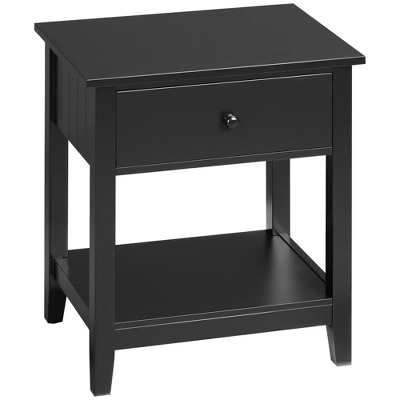 HOMCOM Modern Style Nightstand, Side Table With Drawer And Storage Shelf For Bedroom, Or Living Room 10 HOMCOM Modern Style Nightstand, Side Table With Drawer And Storage Shelf For Bedroom, Or Living Room - Image 8