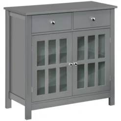 HOMCOM Sideboard Buffet Cabinet, Storage Cabinet Cupboard Table With Glass Doors, Adjustable Shelf Cabinet And 2 Drawers For Kitchen -Homcom Shop GUEST bde11a5f 17ed 4454 bc26 2a41d1e531f3