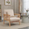 HOMCOM Accent Chair With Softness & Support, Upholstered Arm Chair For Living Room Furniture, Comfy Chair For Bedroom, Living Room Chair, Beige -Homcom Shop GUEST bef06962 707f 4a70 8f0b fc49e67466dd 1