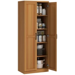 HOMCOM Kitchen Pantry, Freestanding 5-tier Storage Cabinet With 2 Adjustable Shelves For Dining Room, Living Room -Homcom Shop GUEST bf3219aa 4e42 4bc8 9fd5 b0e15d729ee5