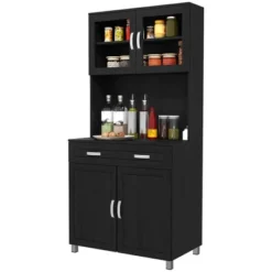 HOMCOM 67" Buffet With Hutch, Modern Kitchen Pantry, Freestanding Storage Cabinet With Framed Glass Doors, Shelves And Drawers -Homcom Shop GUEST bf81aa05 0864 4403 ab22 b69d7683b5e8