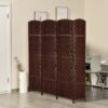 HOMCOM 6' Tall Wicker Weave 4 Panel Room Divider Privacy Screen - Brown -Homcom Shop GUEST c0912e37 0dfb 41ba 99e2 411c3c963143