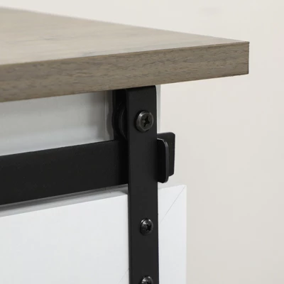 HOMCOM Farmhouse Kitchen Sideboard, Buffet Cabinet With Sliding Barn Door And Adjustable Shelves For Living Room 7 HOMCOM Farmhouse Kitchen Sideboard, Buffet Cabinet With Sliding Barn Door And Adjustable Shelves For Living Room - Image 5